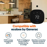 Generac 7329 28 kW Air Cooled Automatic Standby Generator 240V with 200A Transfer Switch and ecobee Smart Thermostat with Cellular Connectivity 46.4 x 26.3 x 30.7" - 3