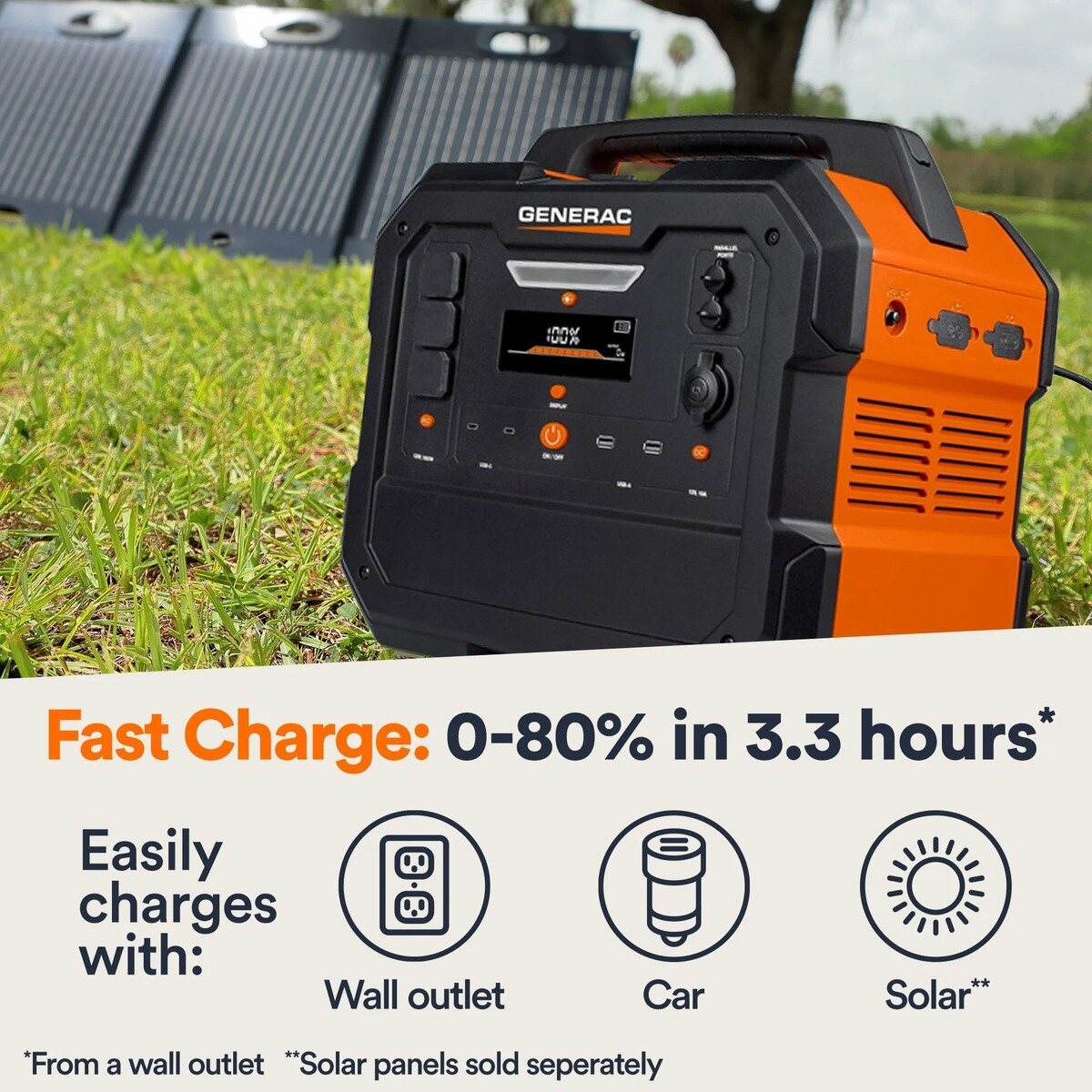Generac 8026 2106Wh Portable Power Station with 1600W Output and Wireless Charging Pad - 6