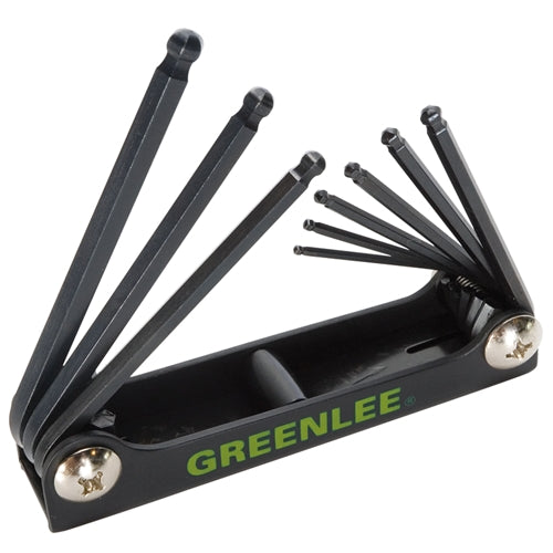 Greenlee 0254-12 9-Piece Folding Ball-End Hex-Key Set