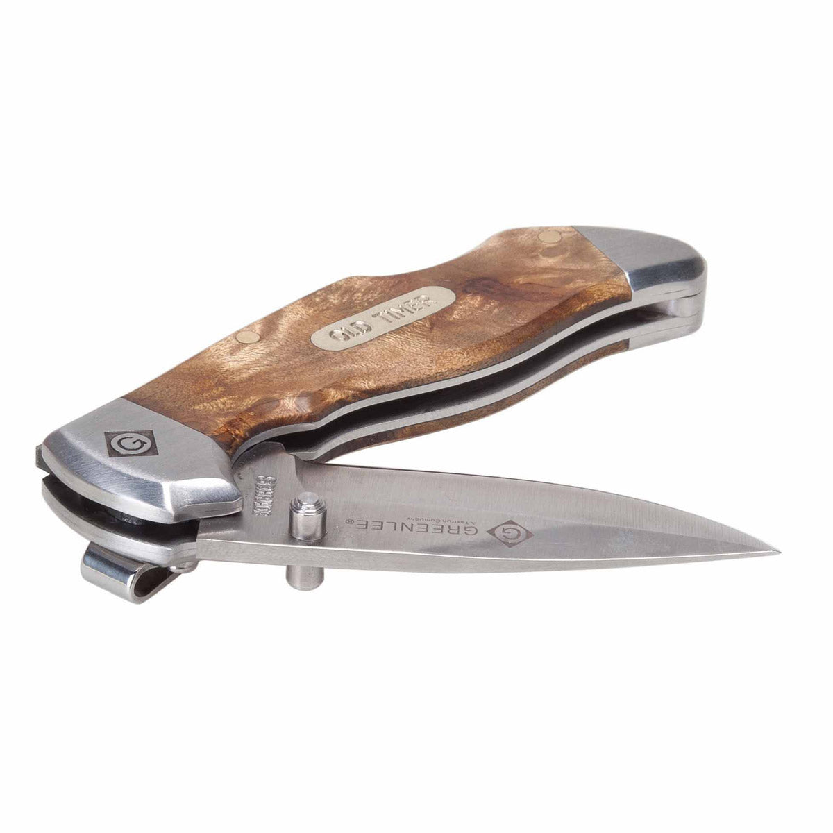 Greenlee 0652-24 Wood SS Drop Point Pocket Knife - 3