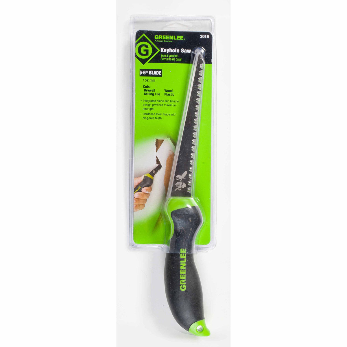 Greenlee 301A 6" Ergonomic Soft Grip Handle Key Hole Saw - 2