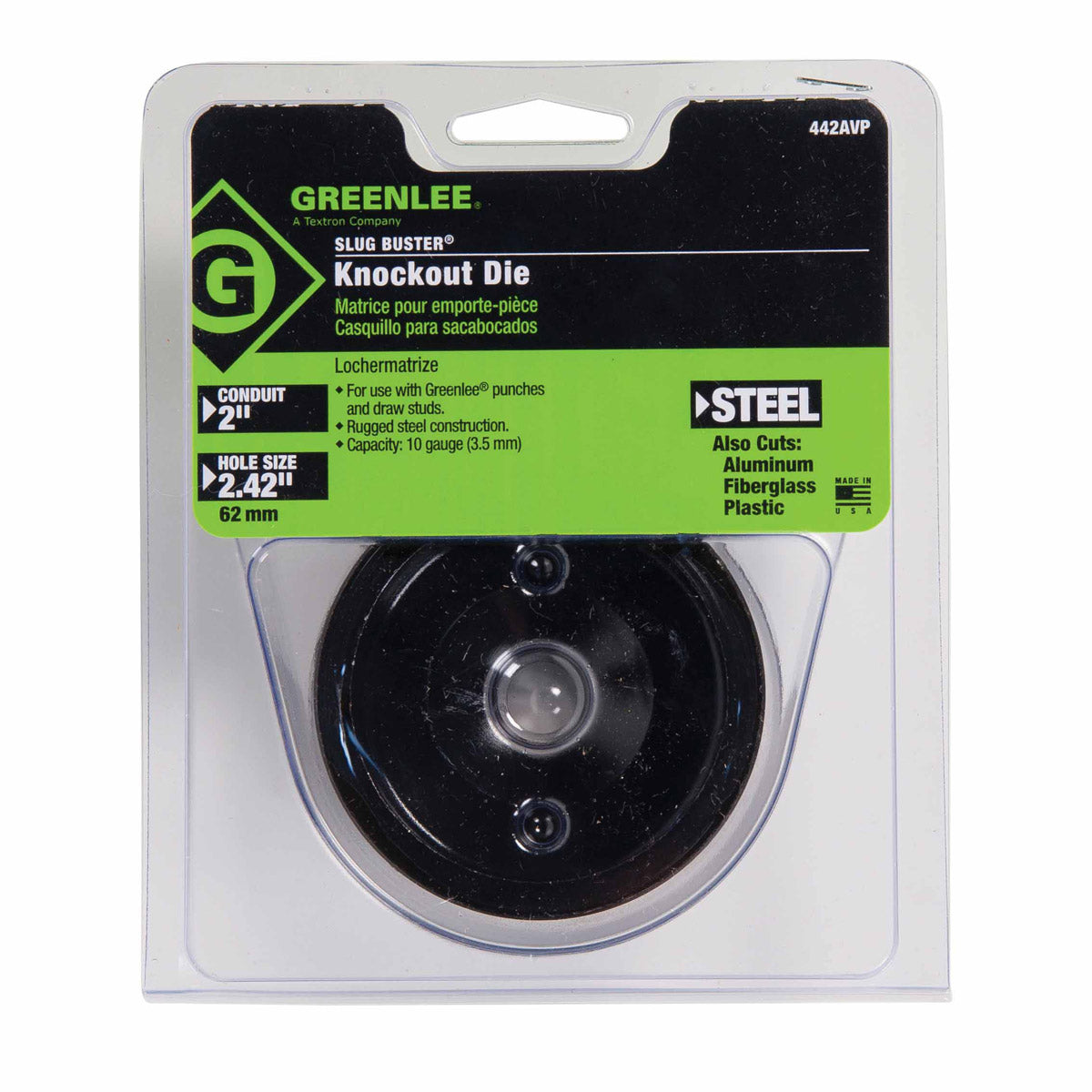 Greenlee 2981AV 3-1/2" Conduit Size Standard Round Knockout Die - 2