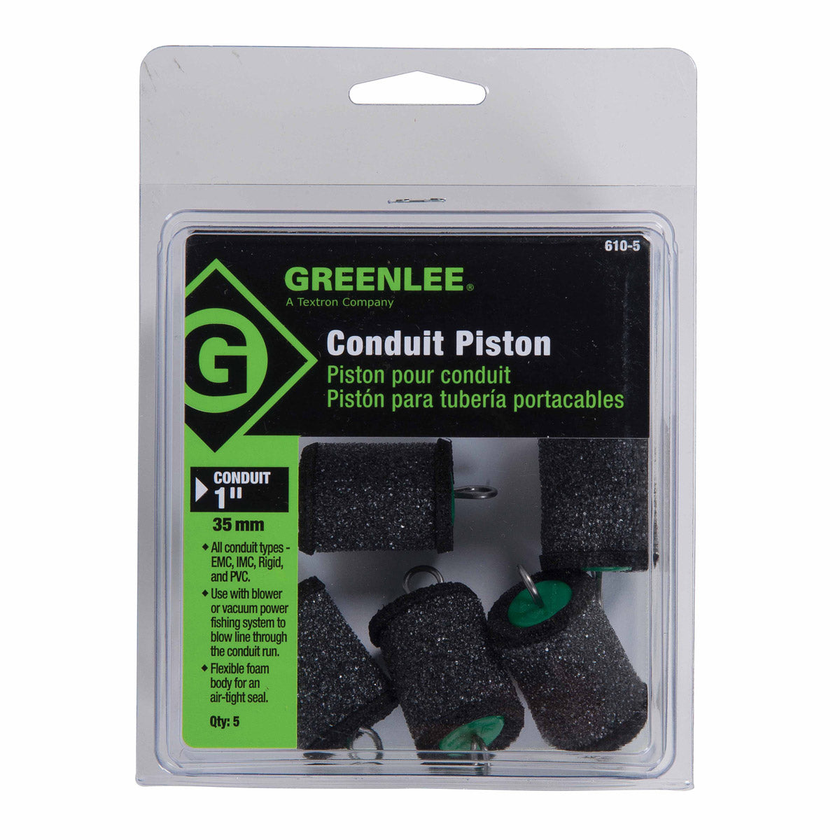 Greenlee 610-5 Piston for 1" Conduit - All Types (5 Pack) - 2