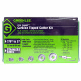 Greenlee 660 Quick Change Stainless Steel Hole Cutter Kit (7/8", 1-1/8", 1-3/8", 1-3/4", 2") - 4