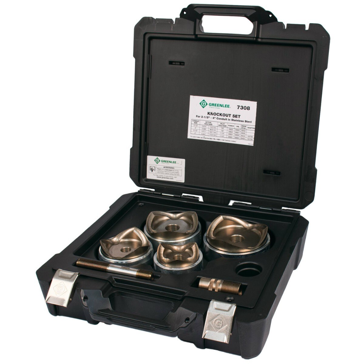 Greenlee 7308 Punches And Dies Kit For 2-1/2", 3" ,3-1/2 & 4" Conduit - 3