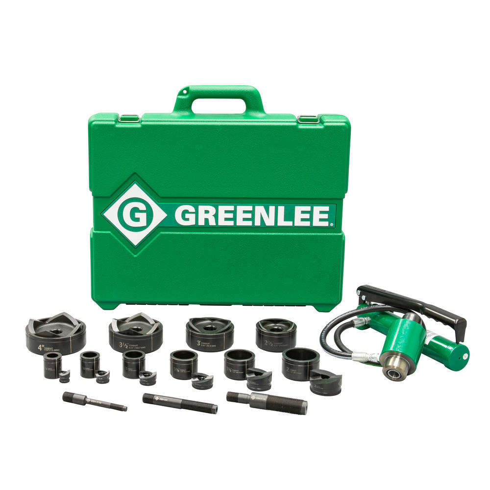 Greenlee 7310SB 1/2" through 4" Slug-Buster Ram Knockout and Hand Pump Hydraulic Driver Punch Kit