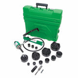 Greenlee 7310SB 1/2" through 4" Slug-Buster Ram Knockout and Hand Pump Hydraulic Driver Punch Kit - 6