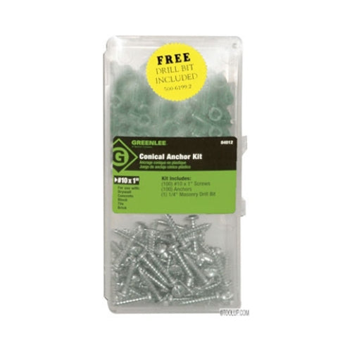 Greenlee 84012 #10 #12 Plastic Conical Anchor Kit - 2