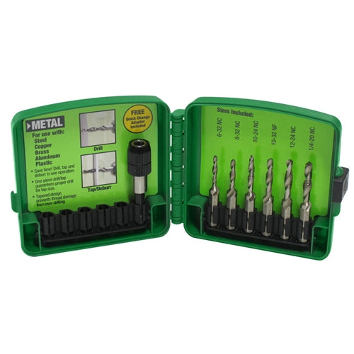 Greenlee DTAPKIT 6-32 to 1/4-20 6 Piece Drill/Tap Set