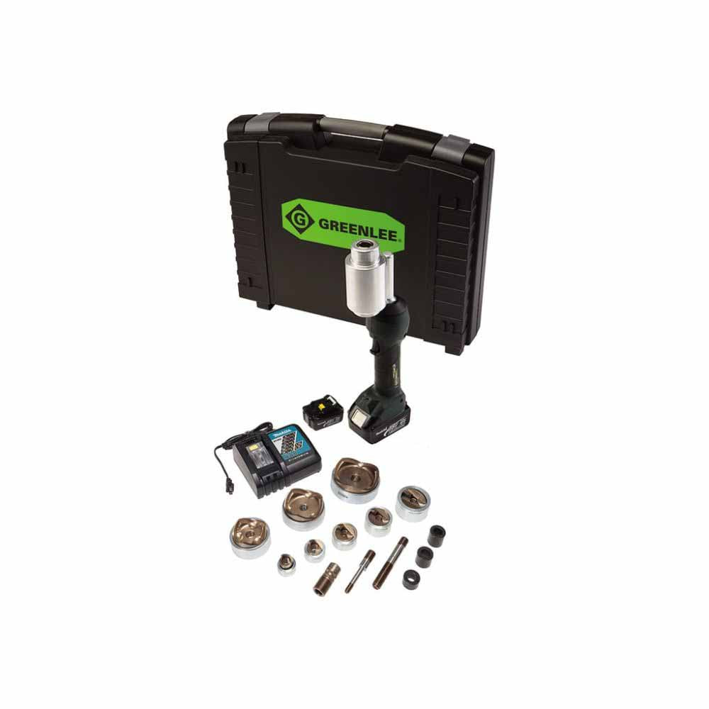 Greenlee LS100X11SS4X Intelli-Punch 11-Ton Tool with SlugSplitter Knockouts 1/2" to 3" and 4"