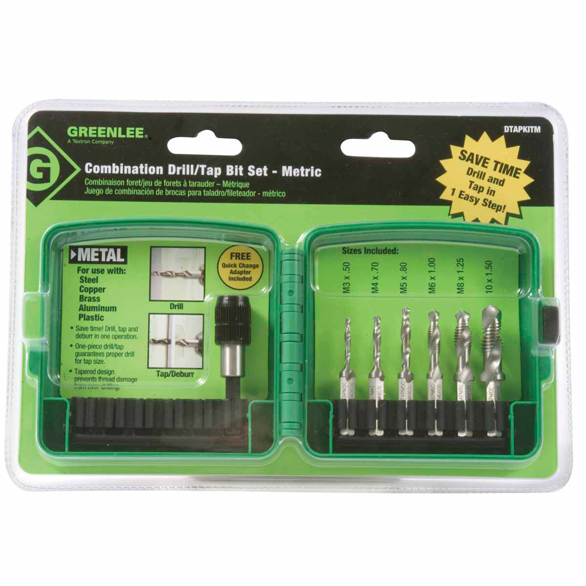 Greenlee DTAPKITM 6-Piece Metric Drill / Tap Set - 2