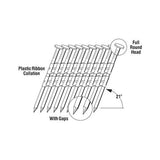 Grip-Rite GR014 3" XS .131" 21 Degree Plastic Collated Vinyl Coated Framing Nail - 2
