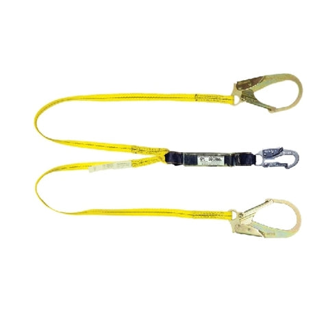 Guardian 01218 4' Double Leg Shock Absorbing Lanyard With Rebar Hook End