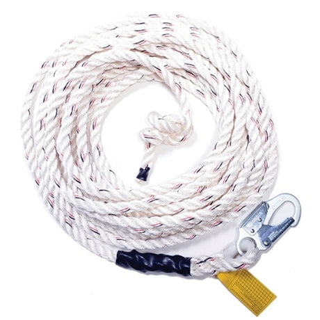 Guardian 11330 VL58-30 Vertical Lifeline 30' With 3 Strand White Polydac Rope