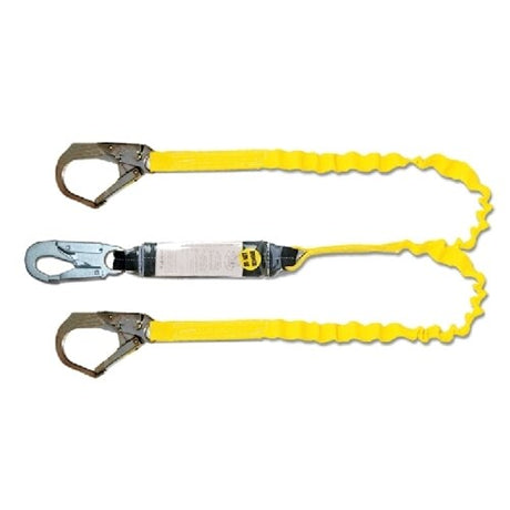 Guardian 11903 6' Tiger Tail Double Leg Stretch Lanyard With Rebar Hooks