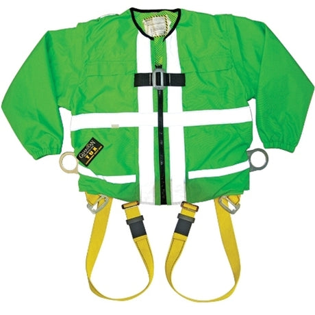 Guardian 13220 Large Green Hi-Viz Zip On X Off Long Sleeves TUX Full Body Safety Harness