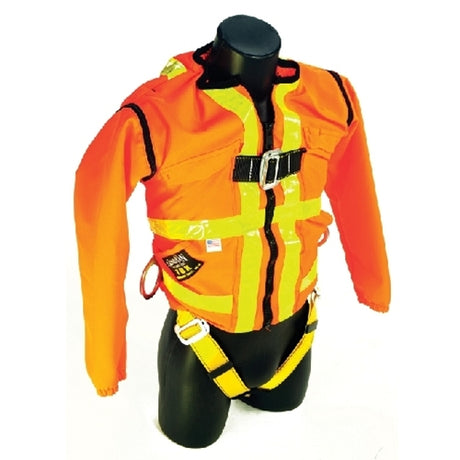 Guardian 13300 Small Orange Hi-Viz Zip On X Off Long Sleeves TUX Full Body Safety Harness