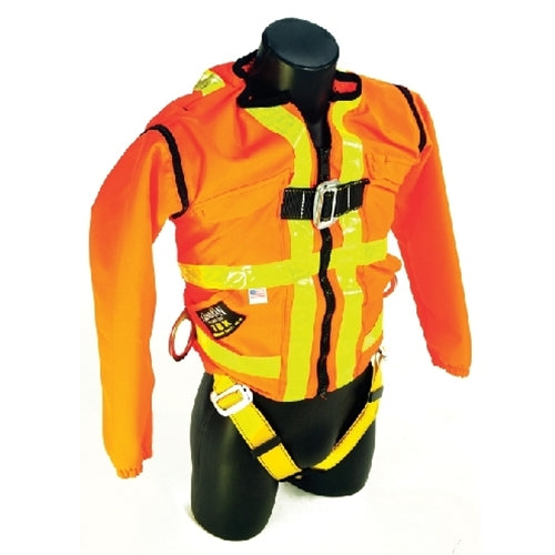 Guardian 13310 Medium Orange Hi-Viz Zip On X Off Long Sleeves TUX Full Body Safety Harness