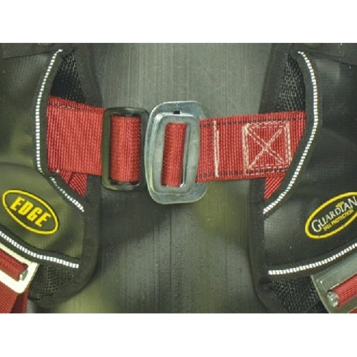 Guardian 181011 Basic HUV Premium Edge Harness M-XL, Black And Red With Pass-Thru Chest And Leg Buckles