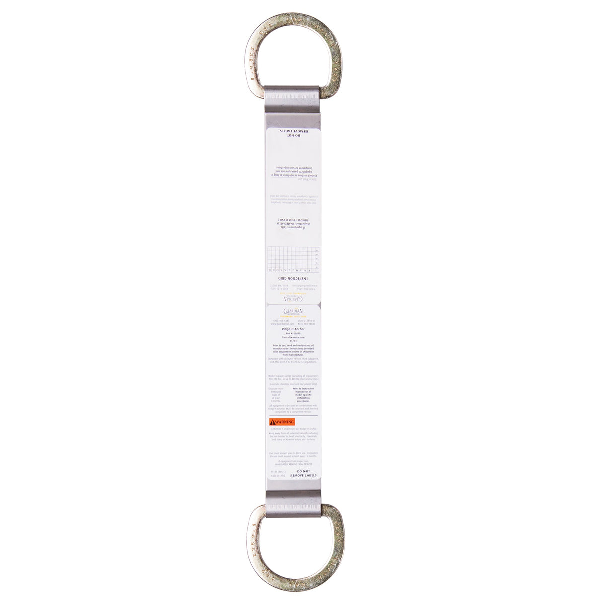 Guardian 00510 Ridg-2 Double D-Ring Roof Anchor With Included Nails