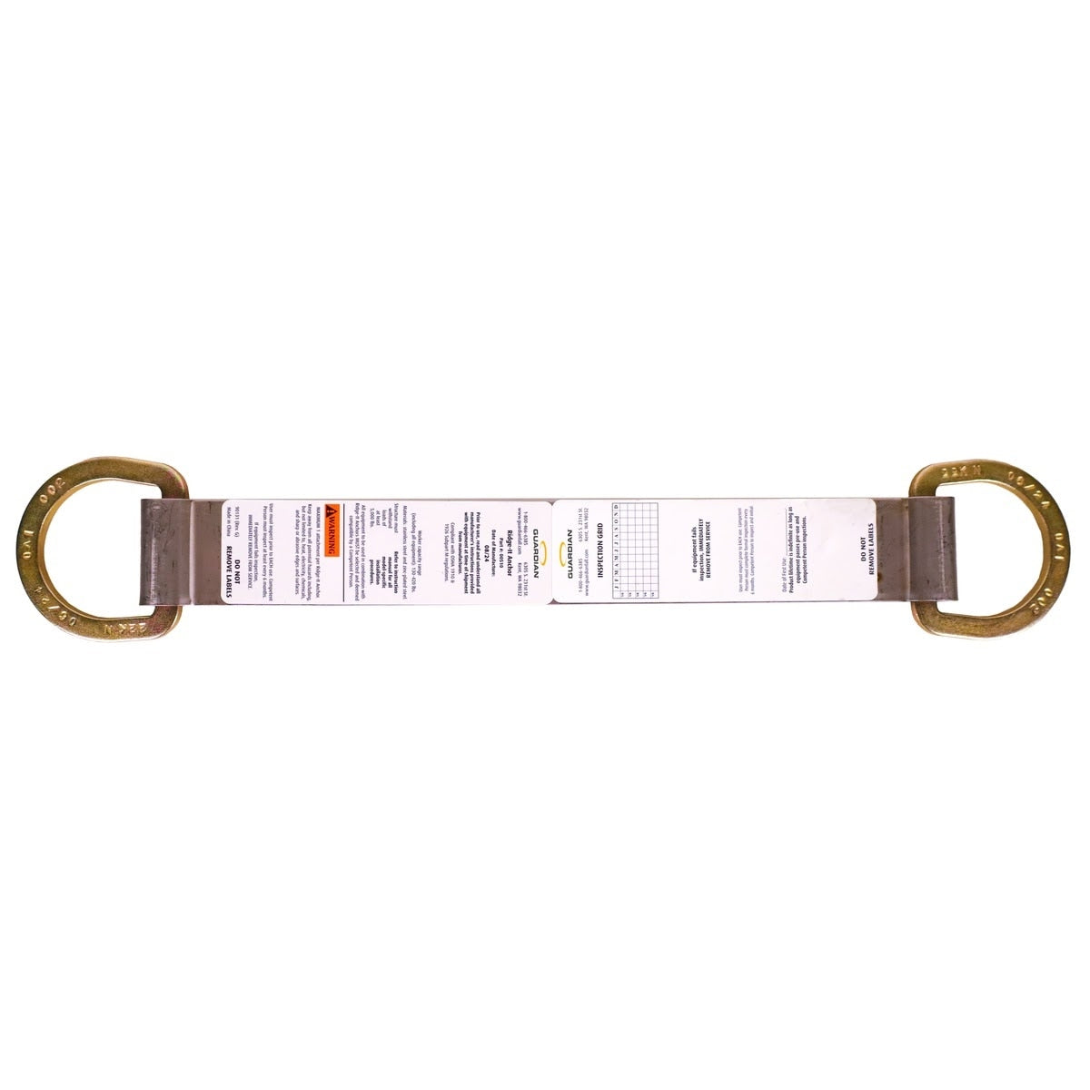 Guardian 00510 18 in Double D-Ring Ridge-It Roof Anchor with Spiral Nails (Includes 8 Nails)