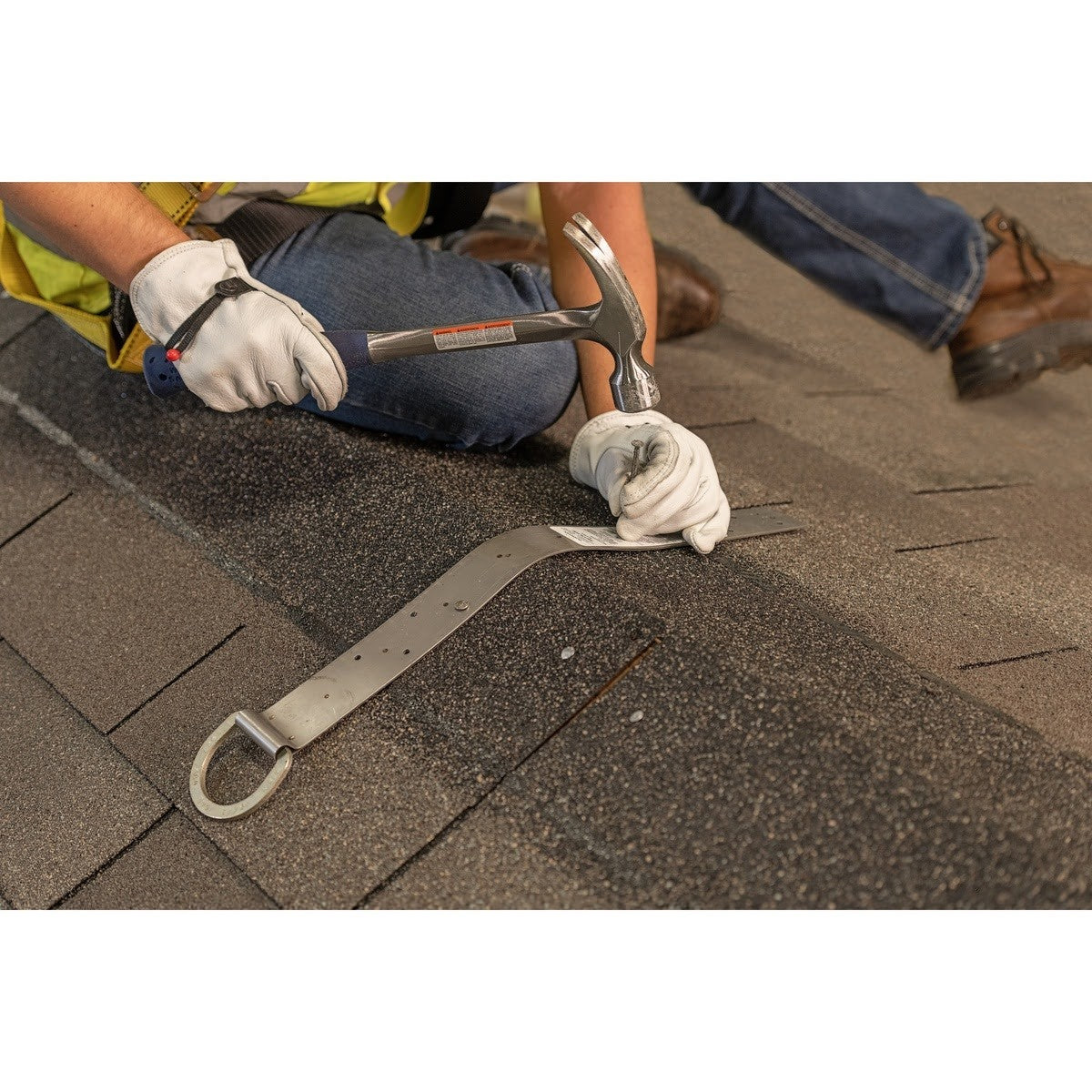 Guardian 00510 18 in Double D-Ring Ridge-It Roof Anchor with Spiral Nails (Includes 8 Nails) - 7