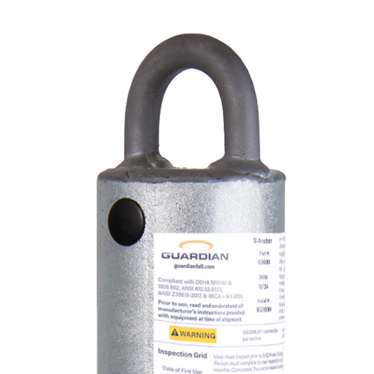 Guardian 00690 24 in S-Anchor Roofing Fall Protection Anchor with Baseplate (1 Each) - 2