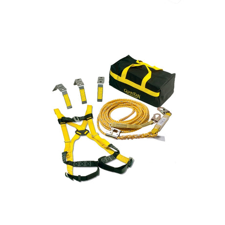 Guardian 00725 Sack of Safety Fall Protection Kit with 25 ft Lifeline HUV Harness and Temper Anchor