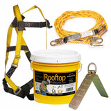 Guardian 00805 Rooftop Safety Kit with 25 ft Vertical Lifeline 5 Point Harness and Temper Anchor