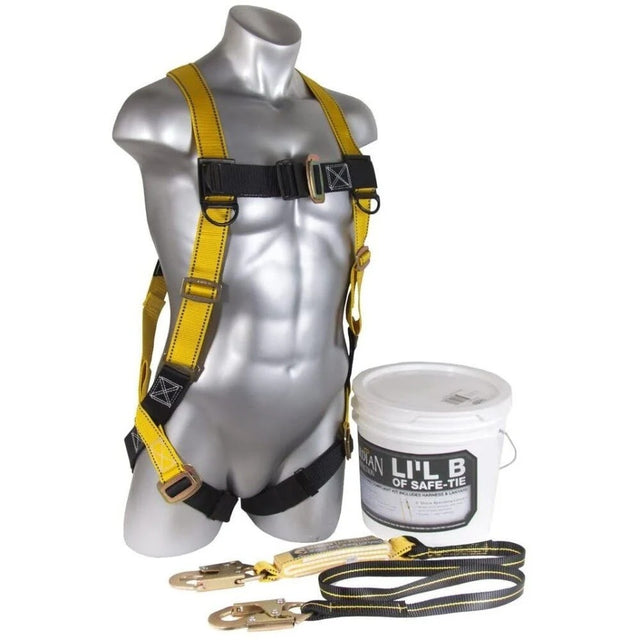 Guardian 00875 Rooftop Safety Kit with XL-XXL Full-Body Harness and 6 ft Shock Absorbing Lanyard