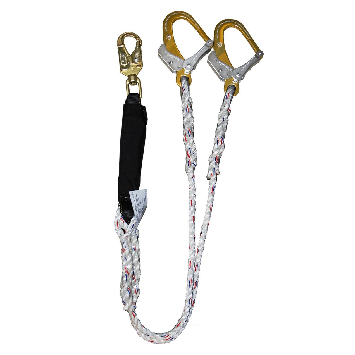 Guardian 01131 6 ft Double Leg 100 Percent Tie Off Rope Lanyard with Aluminum Rebar Hooks