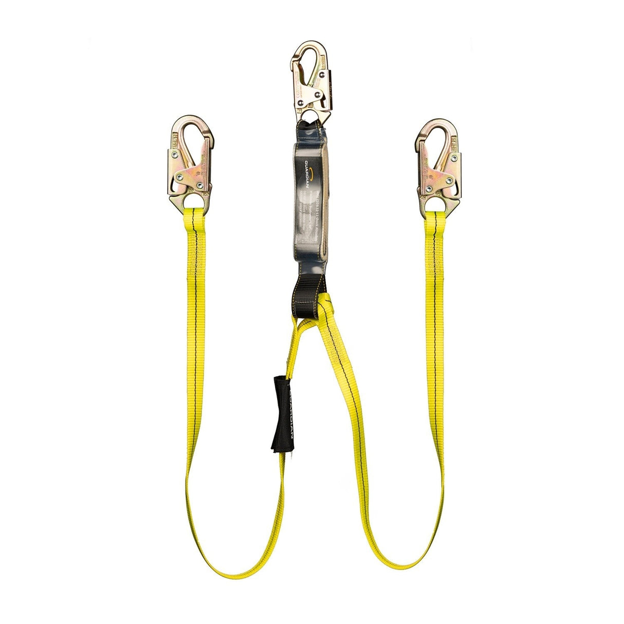 Guardian 01217 4 ft Double Leg External Shock Absorbing Lanyard with Steel Snap Hooks