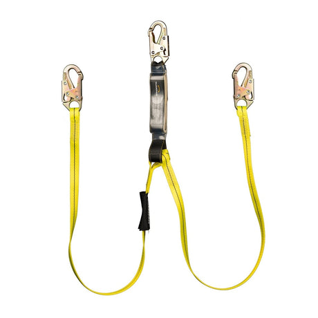 Guardian 01230 6 ft Dual Leg External Shock Absorbing Lanyard with Steel Snap Hooks