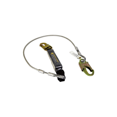 Guardian 01240 6 ft Cable Lanyard with Shock Absorber Steel Snap Hooks