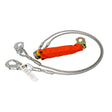 Guardian 01246 6 ft Double Leg Coated Cable Lanyard with Shock Absorber and Flame Resistant Cover