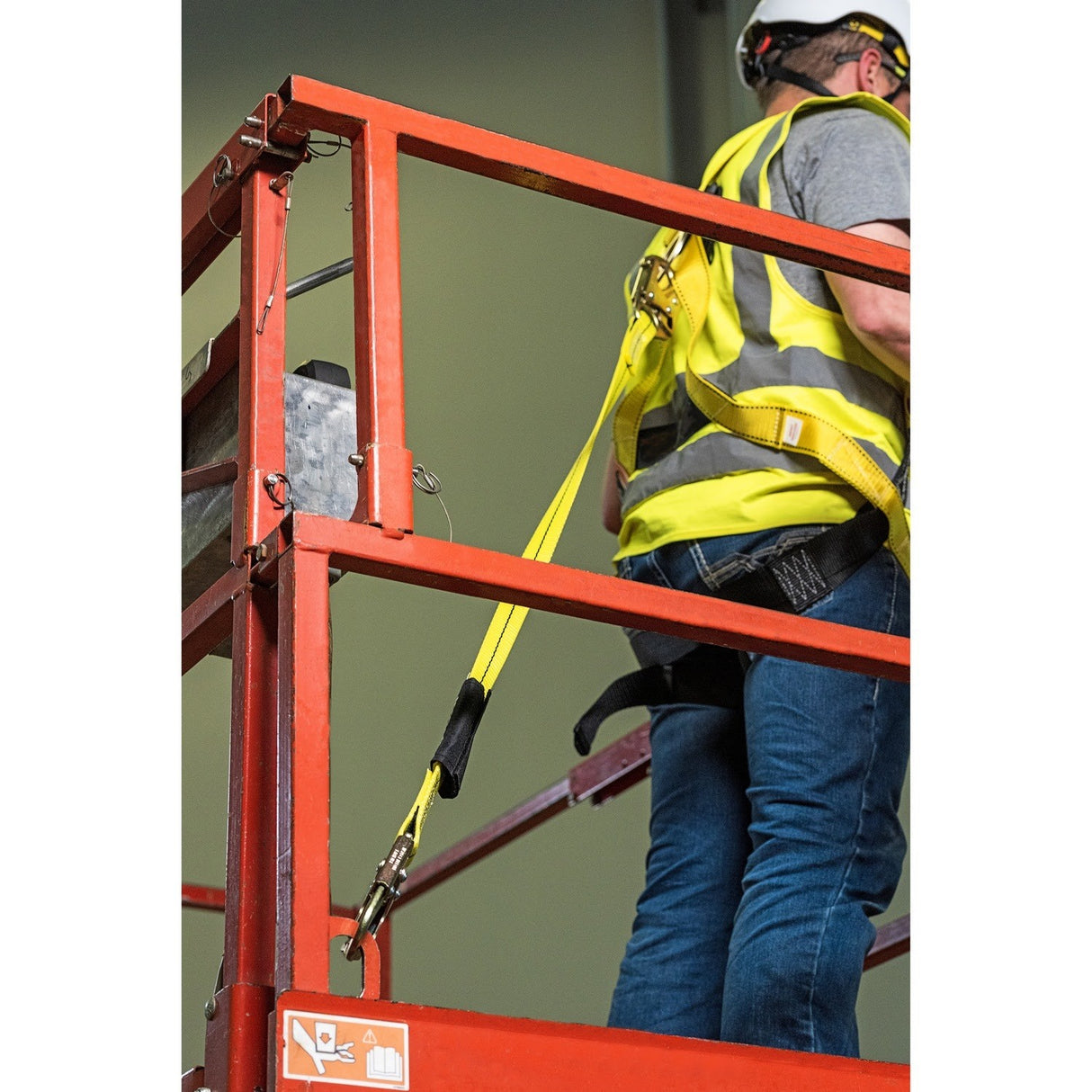 Guardian 01260 4 ft Single Leg Non Shock Absorbing Fall Restraint Lanyard with Steel Snap Hooks - 5