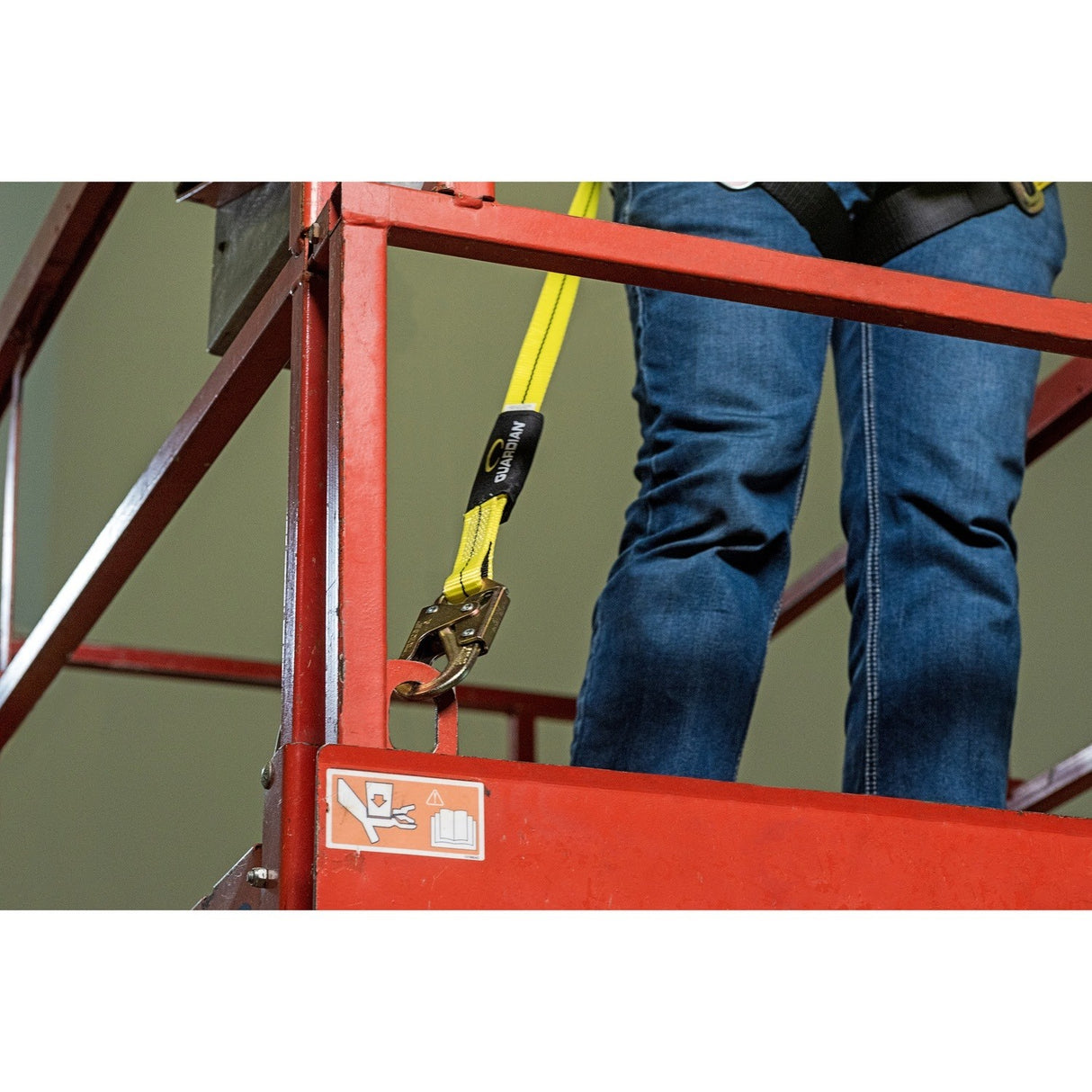 Guardian 01260 4 ft Single Leg Non Shock Absorbing Fall Restraint Lanyard with Steel Snap Hooks - 6