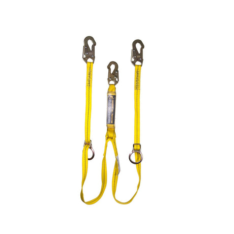 Guardian 01291 6 ft Double Leg Shock Absorbing Tie Back Lanyard with Adjustable D Ring