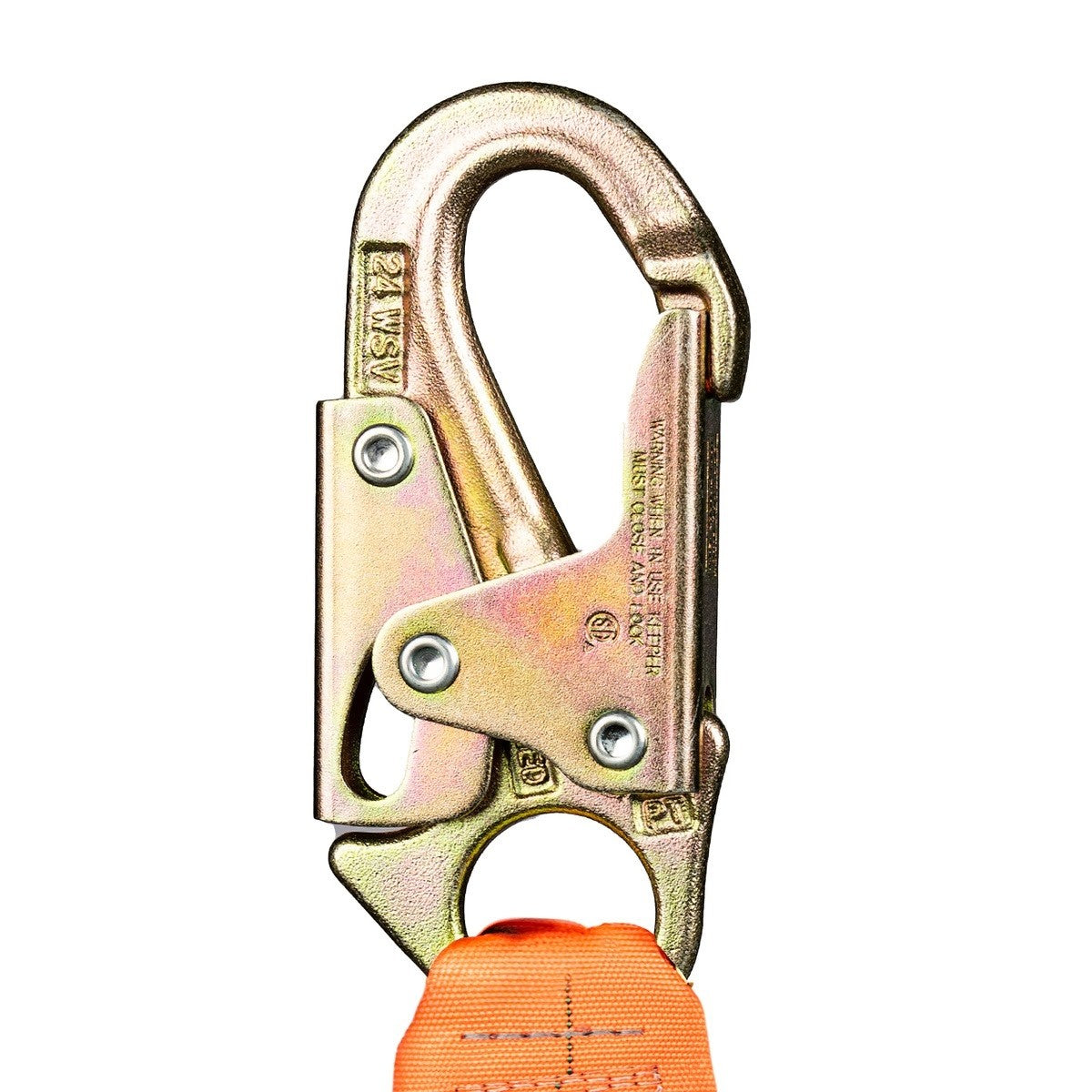 Guardian 01297 4.5 ft to 6 ft Single Leg Internal Shock Stretch Lanyard with Steel Rebar Hooks (1 Pack) - 4