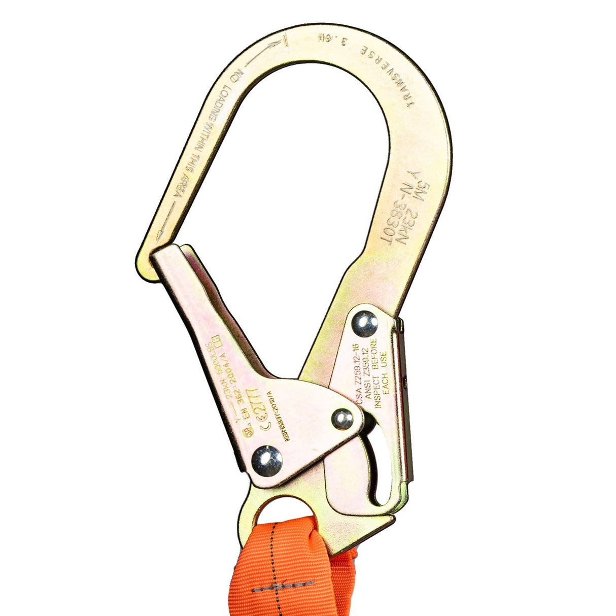 Guardian 01298 4-1/2 ft. to 6 ft. Double Leg Internal Shock Stretch Lanyard with Rebar Hooks - 4