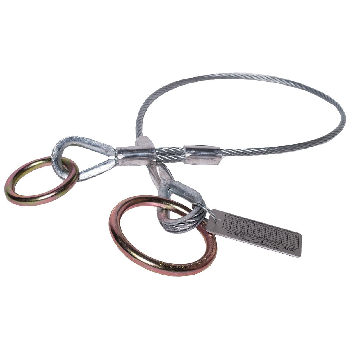 Guardian 10411 4 ft Galvanized Cable Choker Anchor with 2.5 in and 3 in O Ring Ends