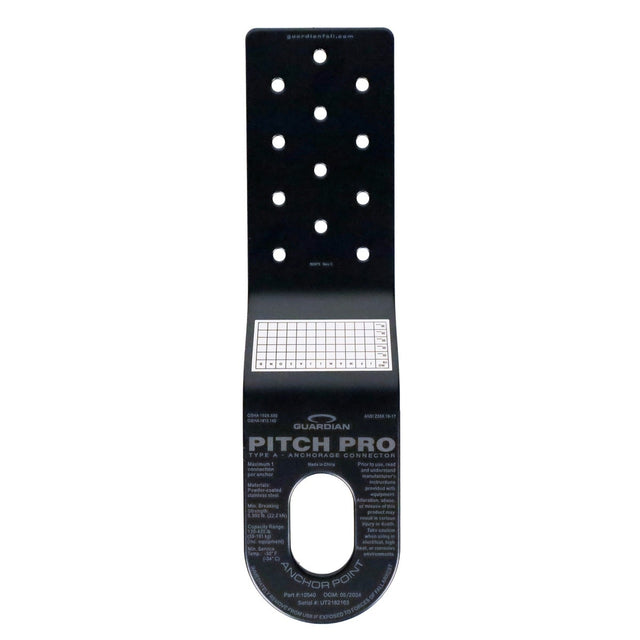 Guardian 10540 Pitch Pro 10.25 in. x 3 in. Black Powder Coated Steel Roof Anchor (Single)