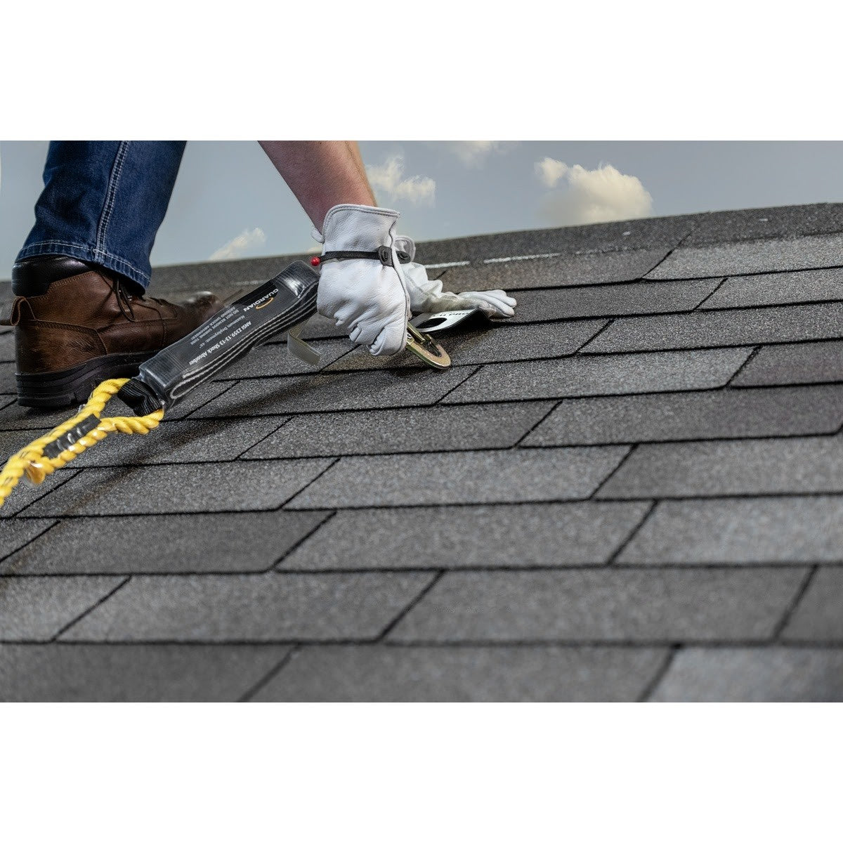 Guardian 10540 Pitch Pro 10.25 in. x 3 in. Black Powder Coated Steel Roof Anchor (Single) - 5