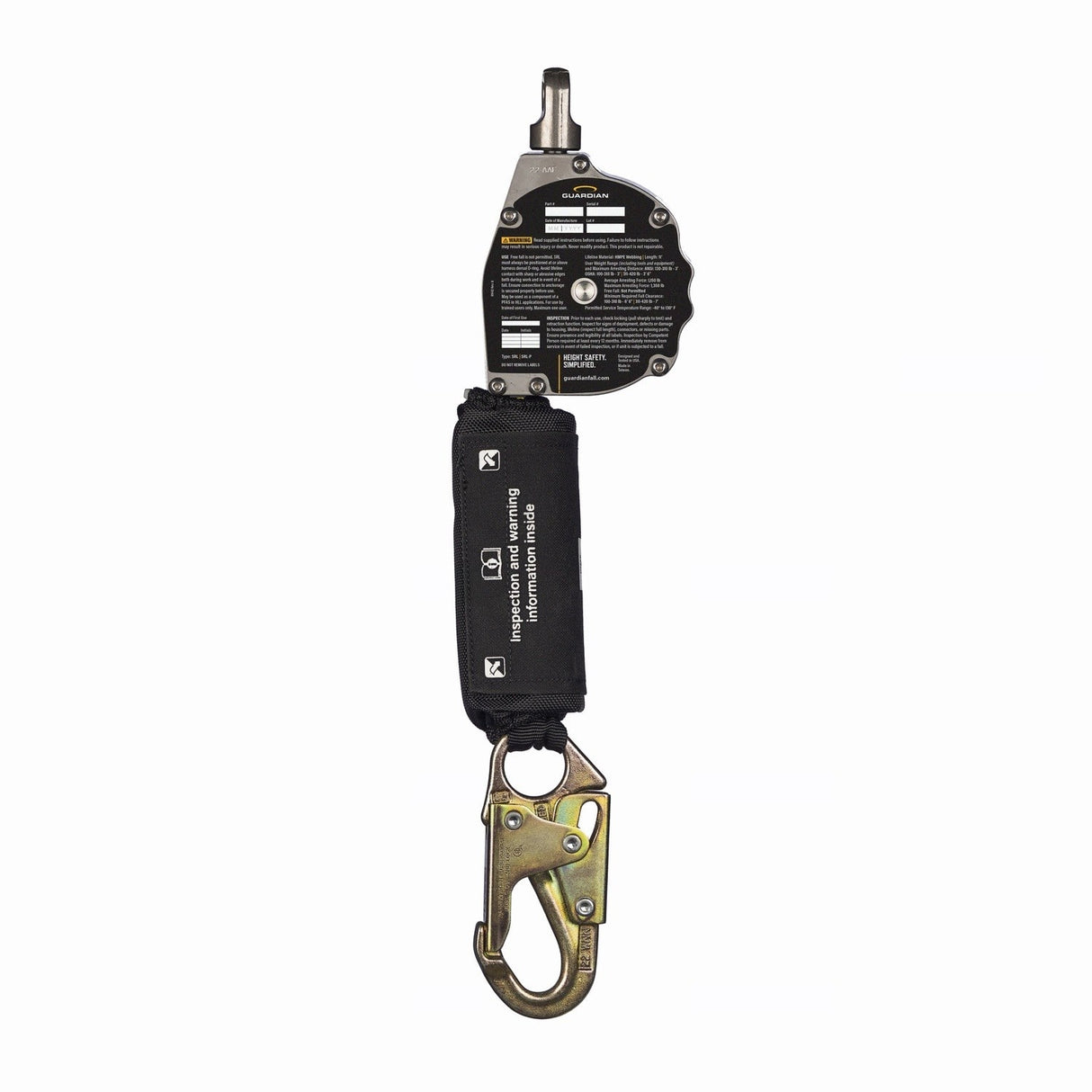 Guardian 10900 Halo 11 Foot Class 1 Web Self Retracting Lifeline with Steel Snap Hook - 3
