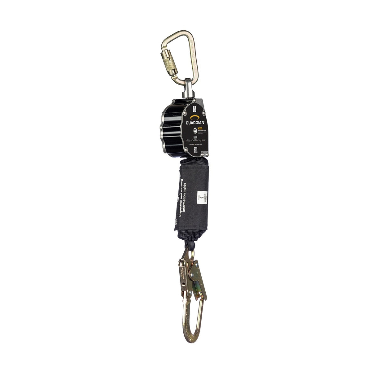Guardian 10901 Halo 11 ft Class 1 Web Self Retracting Lifeline with Steel Rebar Hook - 2
