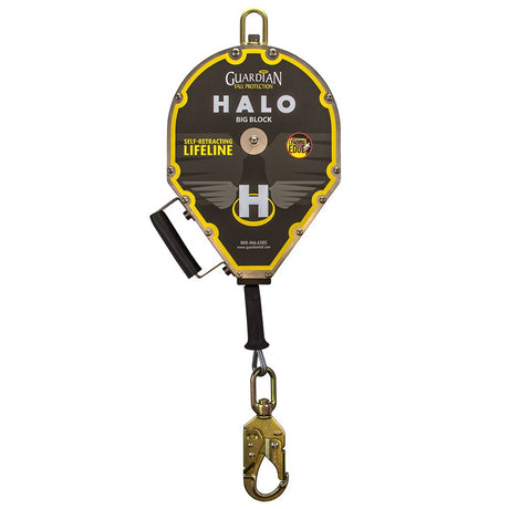 Guardian 10917 Halo Big Block Cable Self-Retracting Lifeline with 50 ft Galvanized Steel Cable and Steel Snap Hook (1 Each)