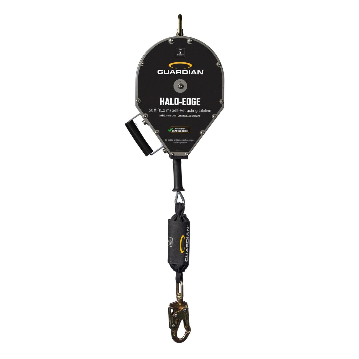 Guardian 10927 50 ft Class 2 Leading Edge Self Retracting Lifeline with Galvanized Steel Cable - 2