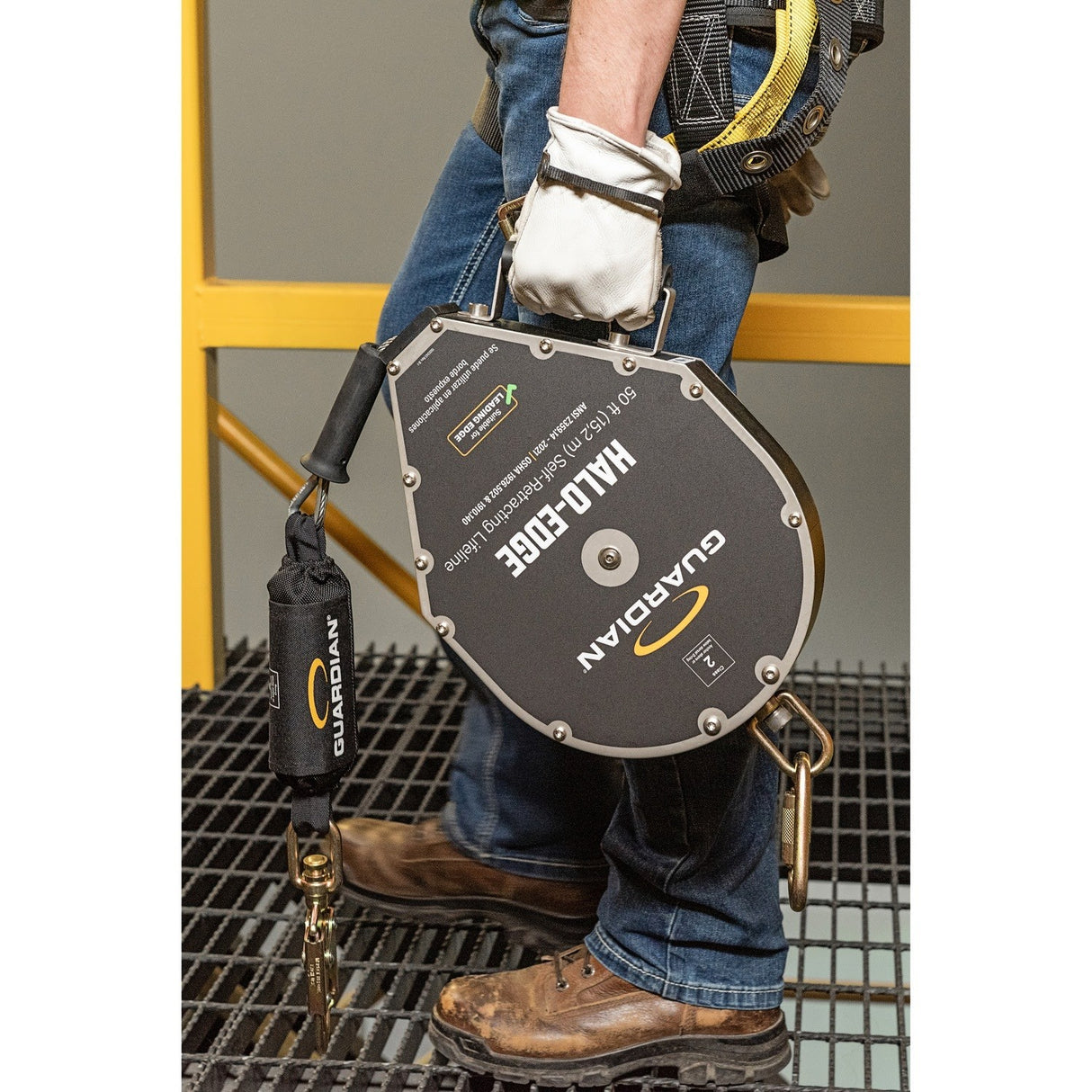 Guardian 10927 50 ft Class 2 Leading Edge Self Retracting Lifeline with Galvanized Steel Cable - 5