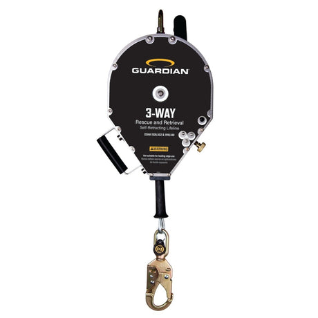 Guardian 10974 50 ft 3-Way Rescue and Retrieval Self-Retracting Lifeline with Steel Snap Hook