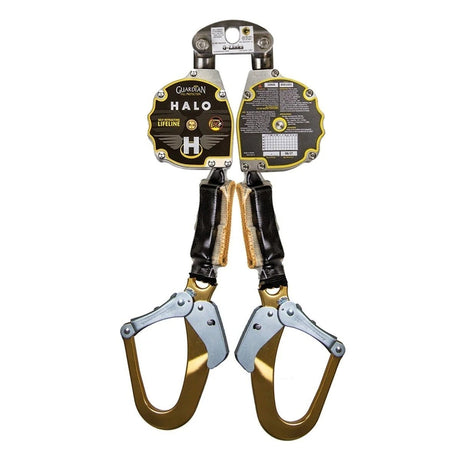 Guardian 10997 11 ft Webbing Self Retracting Lifeline Dual Leg Aluminum Rebar Hooks